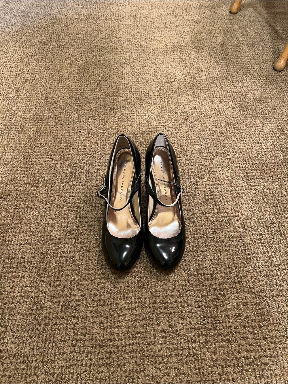 Franco Sarto Black Patent Mary Jane Heels